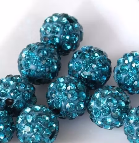 Shamballa dark cyan 10mm