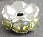 Strassrondeller wave light green/silver 8mm