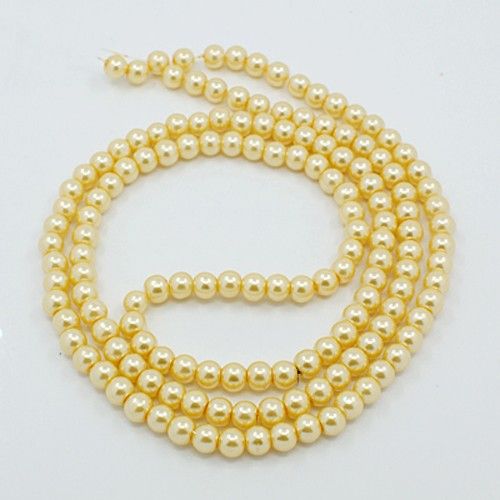 Glaspärlor Lemon Chiffon 8mm