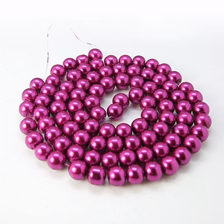 Glaspärlor Magenta 8mm