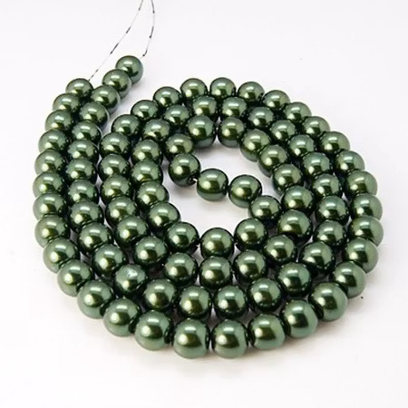 Glaspärlor Dark Green 8mm