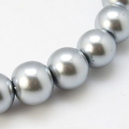 Glaspärlor Silver 8mm