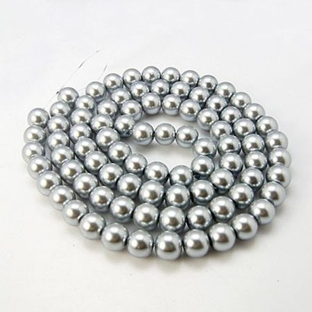 Glaspärlor Silver 8mm