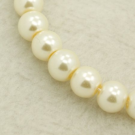 Glaspärlor Creamy White 8mm