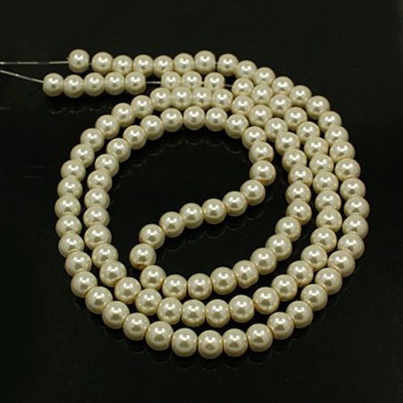 Glaspärlor Creamy White 8mm