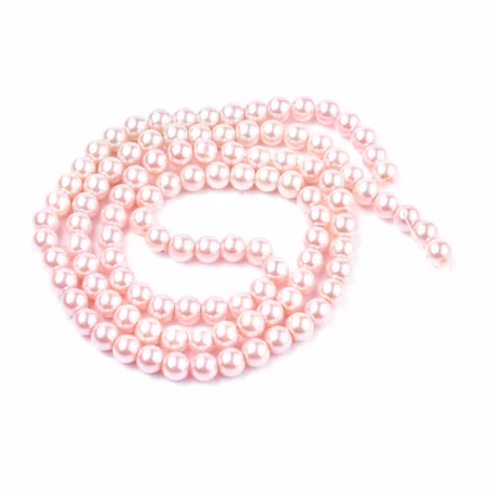 Glaspärlor Pink  8mm