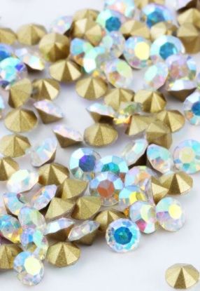 Rhinestones Crystal AB point back 10mm 1st