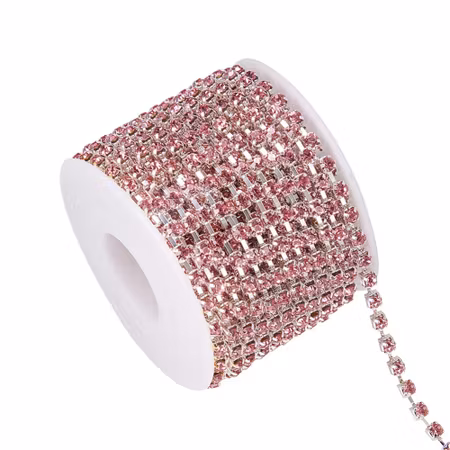 Strasslänk Ligth Rose 3mm, 1dm