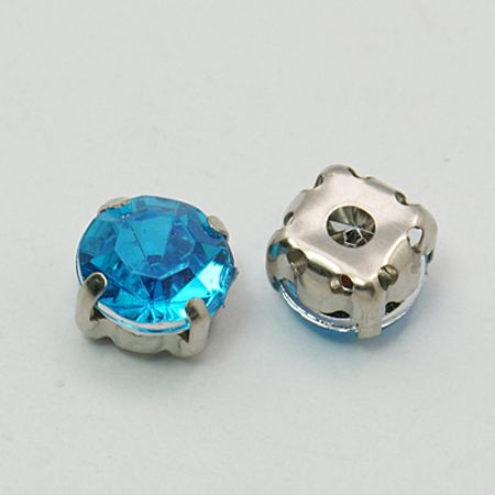 Sew on kristaller deep sky blue 8mm