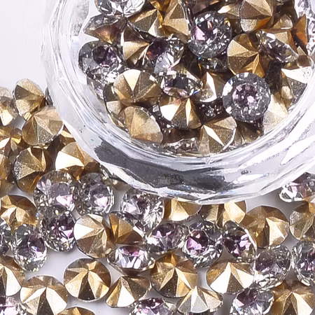 Rhinestone Tanzanite point back 8mm, 4g=ca 25st