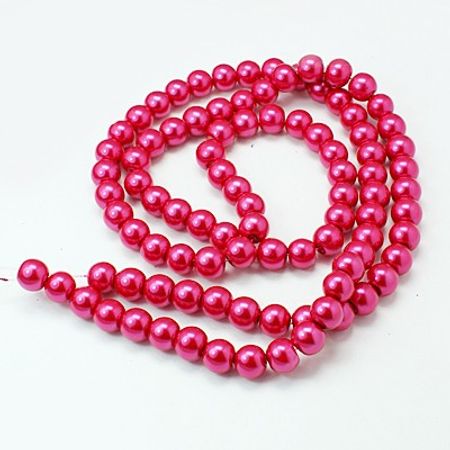 Glaspärlor Violet Red, 8mm
