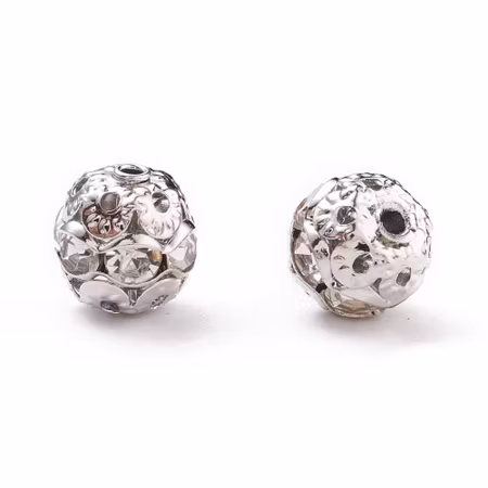 Metallpärla silver/crystal 8mm