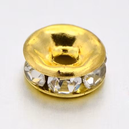 Strassrondeller crystal/gold 8mm