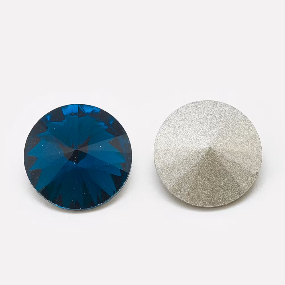 Rhinestone capri blue, point back 8mm