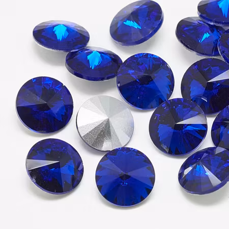 Rhinestone Sapphire, point back 8mm