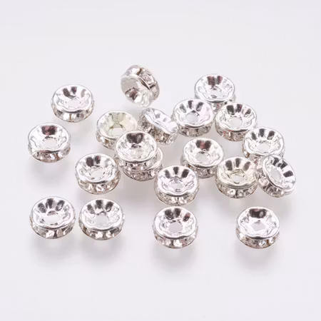 Strassrondeller crystal/silver 8mm 50st