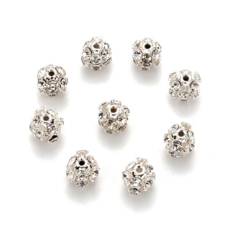 Rhinestone pärla Crystal/silver 8mm