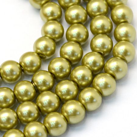 Glaspärlor Olive 8-9mm