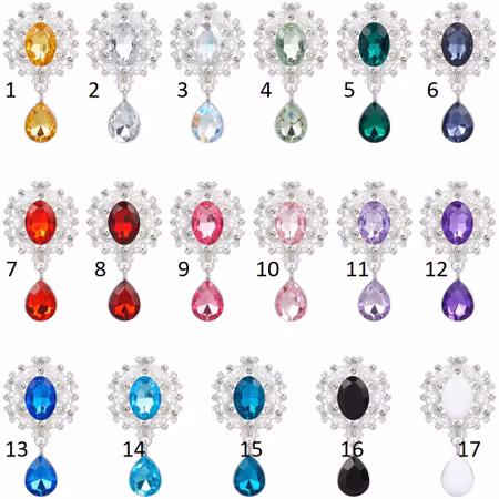 Kristallsmycke 45x25mm (flera färger)