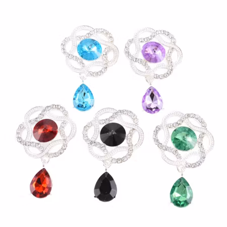 Kristallsmycke flower silver (flera färger)
