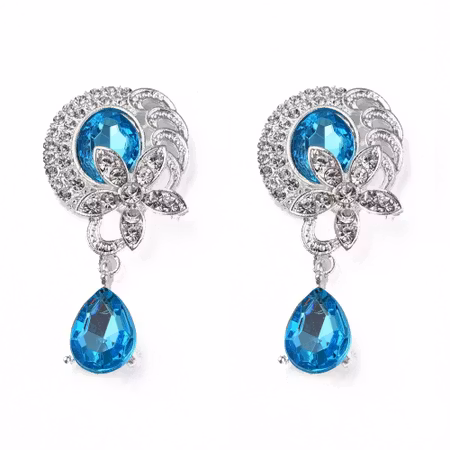 Kristallsmycke flower silver (flera färger)