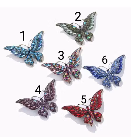 Butterfly smycke med strass (flera färger)