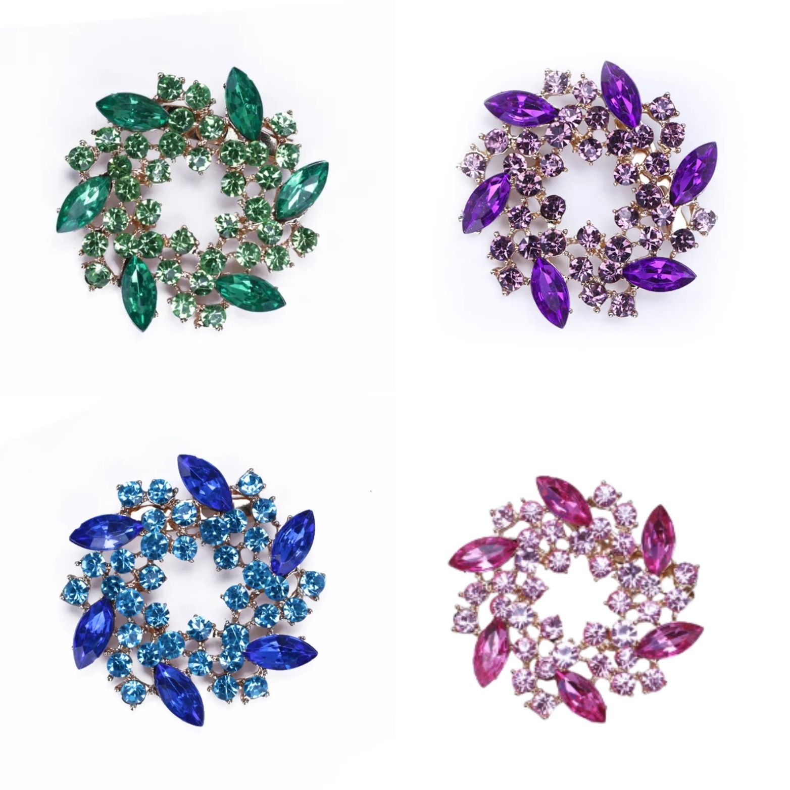 Flower smycke med strass (flera färger)