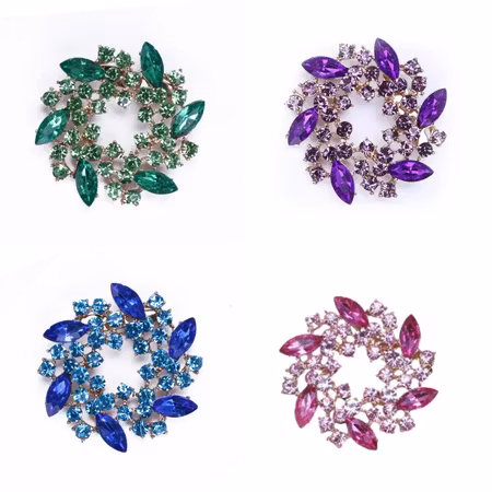 Flower smycke med strass (flera färger)