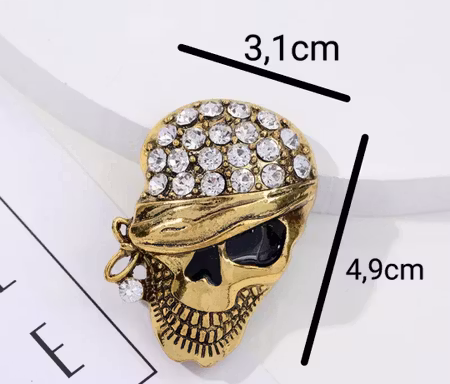 Döskalle pirat smycke gold