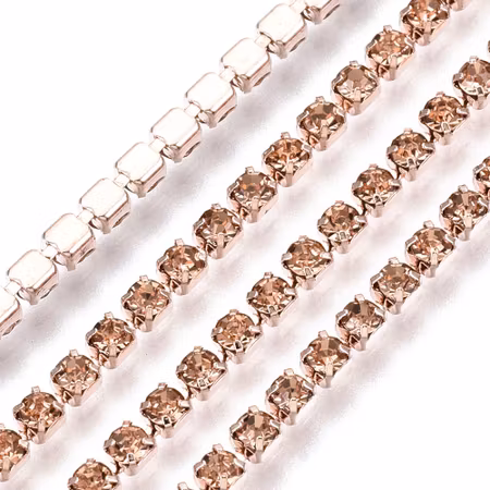 Strasslänk Light Peach SS12, 10 yard, rulle