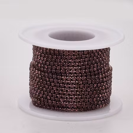Strasslänk Light Amethyst SS12, 10 yard, rulle