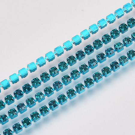 Strasslänk Blue Zircon SS12, 10 yard, rulle