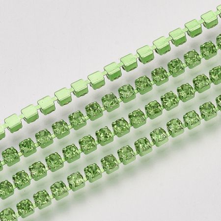 Strasslänk Peridot SS12, 10 yard, rulle