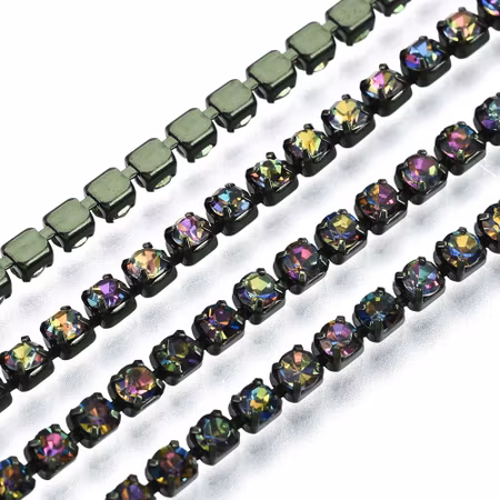 Strasslänk colorful SS12, 10 yard, rulle