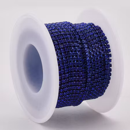 Strasslänk sapphire SS12, 10 yard, rulle