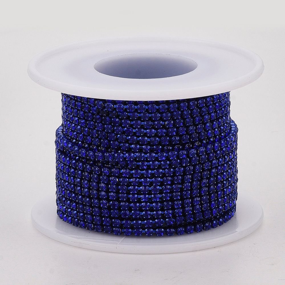 Strasslänk sapphire SS12, 10 yard, rulle