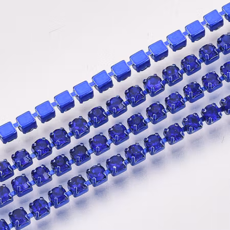 Strasslänk sapphire SS12, 10 yard, rulle