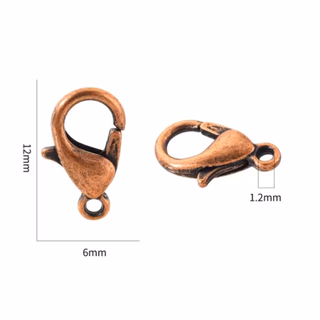 Karbinhake red copper 12x6mm