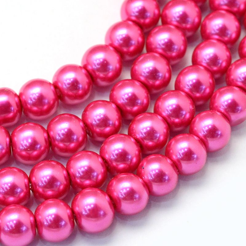 Glaspärlor Deep pink 8-9mm