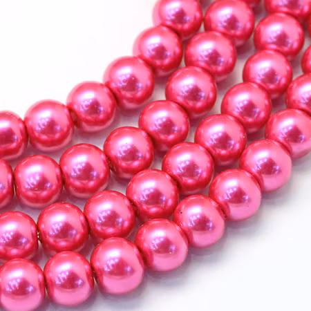 Glaspärlor Deep pink 8-9mm