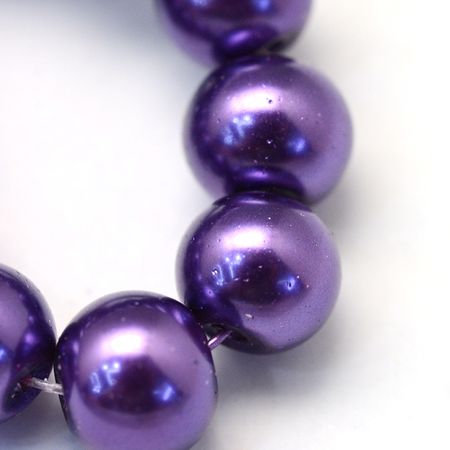 Glaspärlor Purple 8-9mm