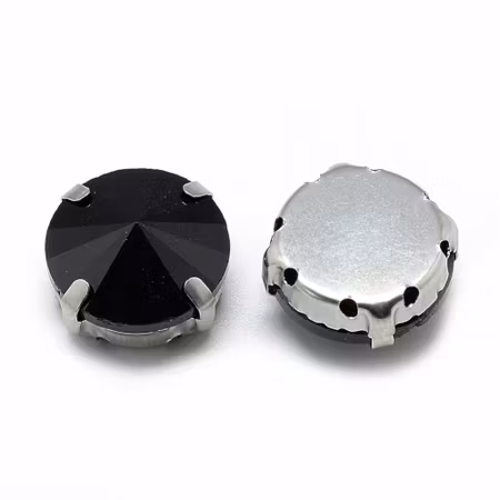 Sew on kristaller Black glas 18mm