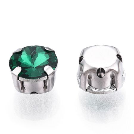 Sew on kristaller Emerald glas 18mm