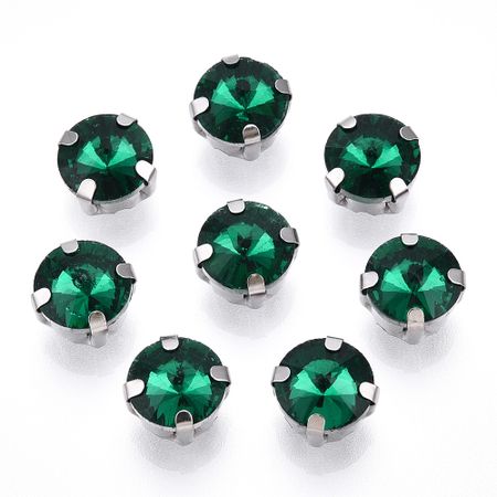 Sew on kristaller Emerald glas 18mm