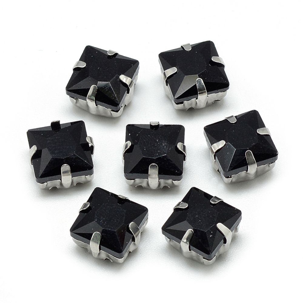 Sew on kristaller Black glas 8mm