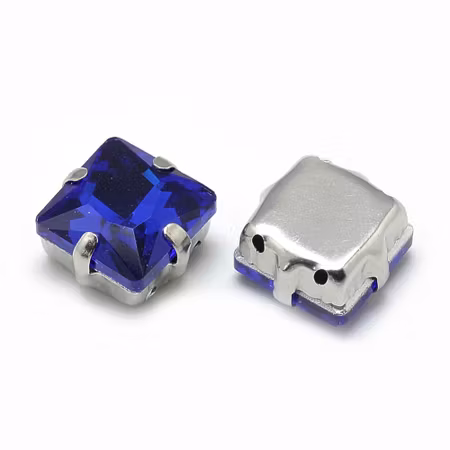 Sew on kristaller Royal Blue glas 8x8mm