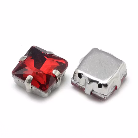 Sew on kristaller Red glas 8mm