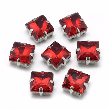 Sew on kristaller Red glas 8mm