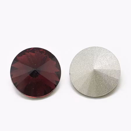Rhinestone Burgundy point back, glas 12mm