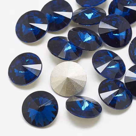 Rhinestone Montana point back, glas 12mm